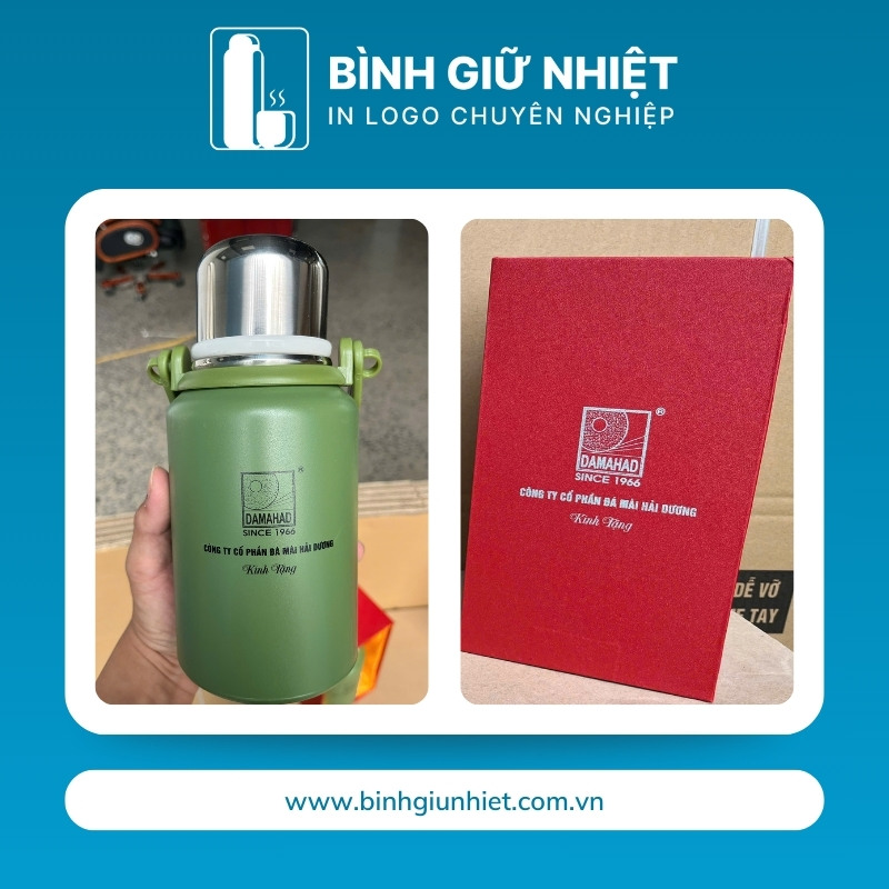 Bình giữ nhiệt quà tặng in logo có quai xách dung tích 600ml BGN-14