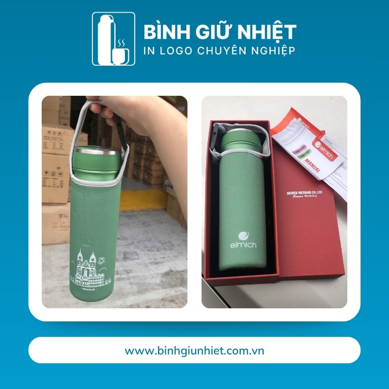 Bình giữ nhiệt quà tặng in logo thương hiệu Elmich dung tích 500ml BGN-23