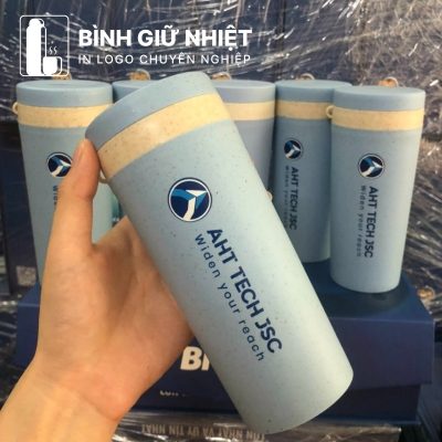 Bình nước nhựa quà tặng in logo nắp vặn dung tích 400ml BNN-01