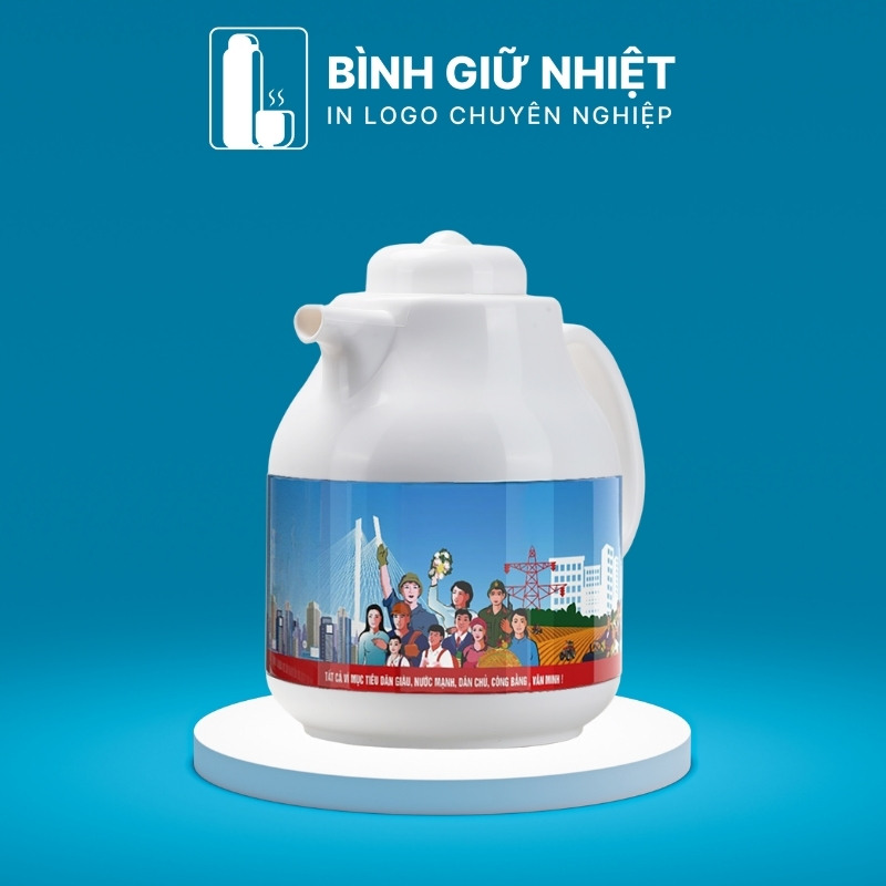 Phích giữ nhiệt quà tặng in logo thương hiệu Rạng Đông dung tích 1L PGN-04