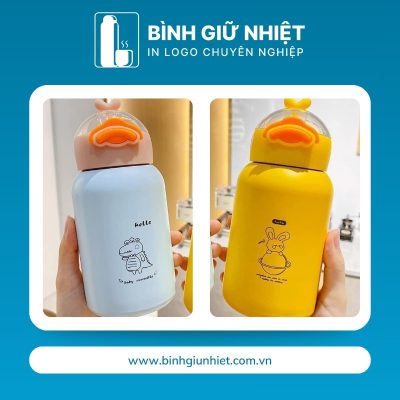 Bình giữ nhiệt quà tặng in logo hình con vịt dung tích 350ml BGN-52