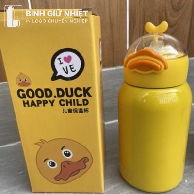 Bình giữ nhiệt quà tặng in logo hình con vịt dung tích 350ml BGN-52