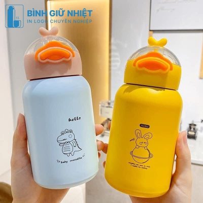 Bình giữ nhiệt quà tặng in logo hình con vịt dung tích 350ml BGN-52