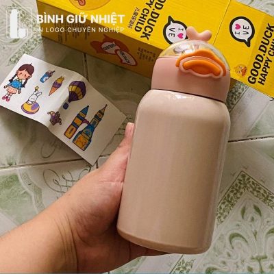Bình giữ nhiệt quà tặng in logo hình con vịt dung tích 350ml BGN-52