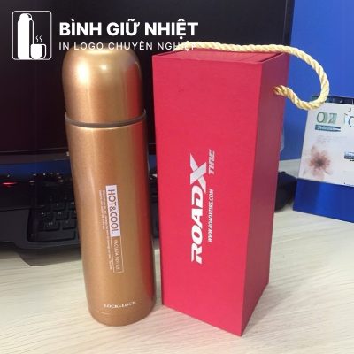 Bình giữ nhiệt quà tặng in logo Lock&Lock màu vàng kim dung tích 500ml BGN-35