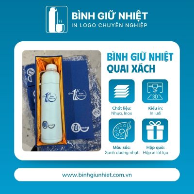Bình giữ nhiệt quà tặng in logo Lock&Lock có dây xách dung tích 490ml BGN-37