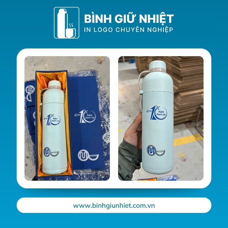 Bình giữ nhiệt quà tặng in logo Lock&Lock có dây xách dung tích 490ml BGN-37