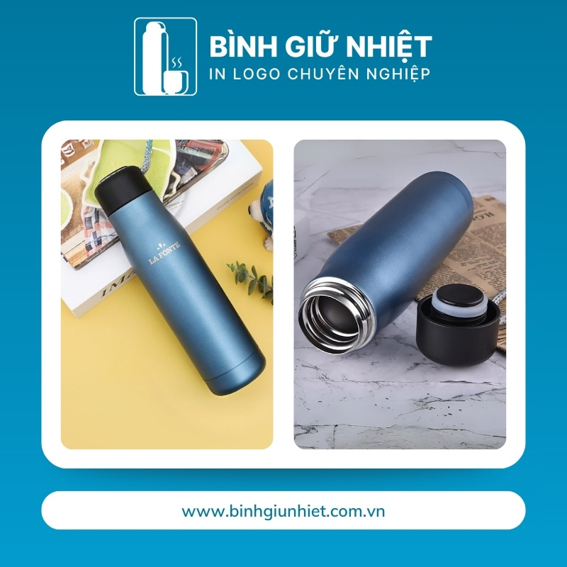 Bình giữ nhiệt quà tặng in logo thương hiệu La Fonte có dây xách dung tích 500ml BGN-50