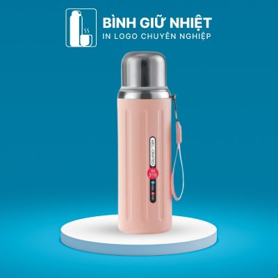 Bình giữ nhiệt quà tặng in logo thương hiệu La Fonte có dây xách dung tích 800ml BGN-51