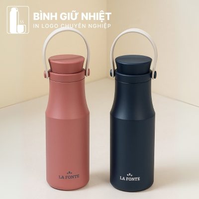 Bình giữ nhiệt quà tặng in logo thương hiệu La Fonte có quai xách dung tích 470ml BGN-41