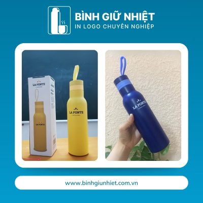 Bình giữ nhiệt quà tặng in logo thương hiệu La Fonte có quai xách dung tích 500ml BGN-45
