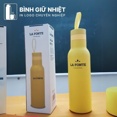 Bình giữ nhiệt quà tặng in logo thương hiệu La Fonte có quai xách dung tích 500ml BGN-45