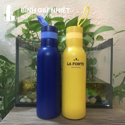 Bình giữ nhiệt quà tặng in logo thương hiệu La Fonte có quai xách dung tích 500ml BGN-45