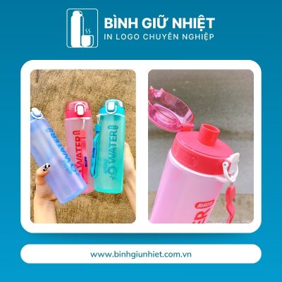 Bình nước nhựa quà tặng in logo thương hiệu Duy Tân nút bấm dung tích 700ml BNN-04