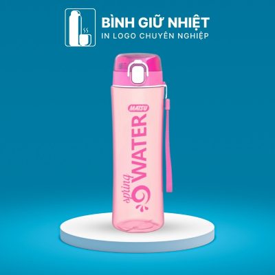 Bình nước nhựa quà tặng in logo thương hiệu Duy Tân nút bấm dung tích 700ml BNN-04