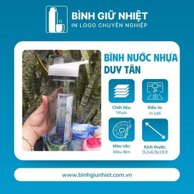Bình nước nhựa quà tặng in logo thương hiệu Duy Tân nút bật dung tích 1L BNN-08