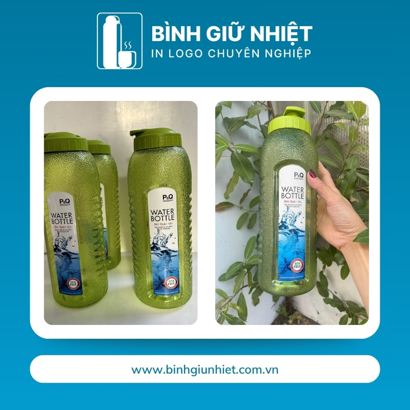 Bình nước nhựa quà tặng in logo thương hiệu Lock&Lock nút vặn dung tích 1.5L BNN-06
