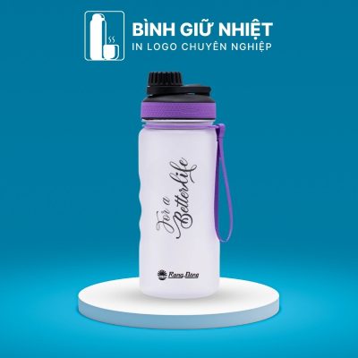 Bình nước nhựa quà tặng in logo thương hiệu Rạng Đông nút bật dung tích 1.2L BNN-09