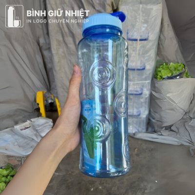 Bình nước nhựa quà tặng in logo thương hiệu Song Long nút vặn dung tích 1L BNN-07
