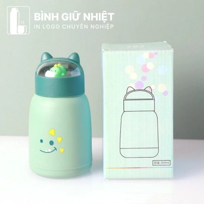 Bình thủy tinh bọc nhựa quà tặng in logo 4 màu dung tích 360ml BTT-09
