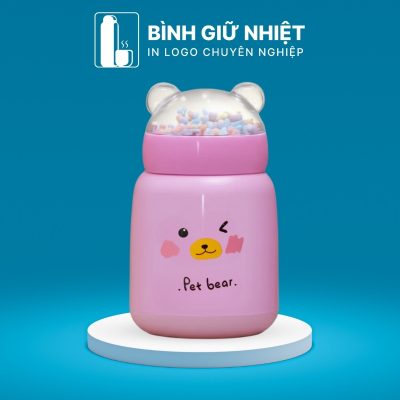 Bình thủy tinh bọc nhựa quà tặng in logo 4 màu dung tích 380ml BTT-10