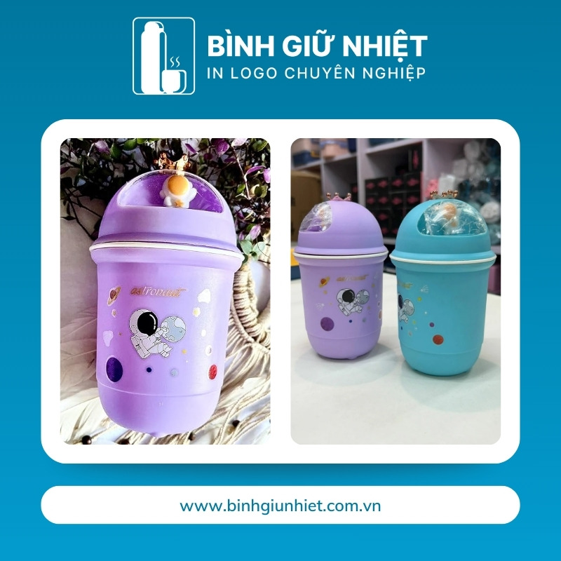 Bình thủy tinh bọc nhựa quà tặng in logo 4 màu dung tích 380ml BTT-08