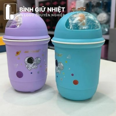 Bình thủy tinh bọc nhựa quà tặng in logo 4 màu dung tích 380ml BTT-08