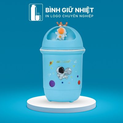 Bình thủy tinh bọc nhựa quà tặng in logo 4 màu dung tích 380ml BTT-08