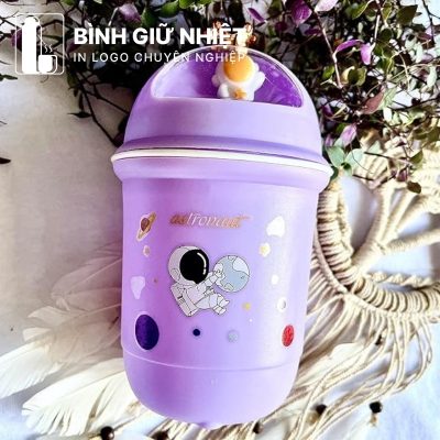 Bình thủy tinh bọc nhựa quà tặng in logo 4 màu dung tích 380ml BTT-08