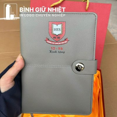 Bộ Giftset quà tặng in logo gồm bình giữ nhiệt, sổ da, bút ký và ly sứ BGS-23