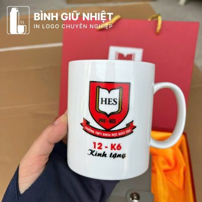 Bộ Giftset quà tặng in logo gồm bình giữ nhiệt, sổ da, bút ký và ly sứ BGS-23