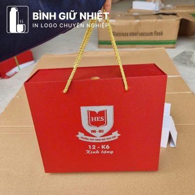 Bộ Giftset quà tặng in logo gồm bình giữ nhiệt, sổ da, bút ký và ly sứ BGS-23