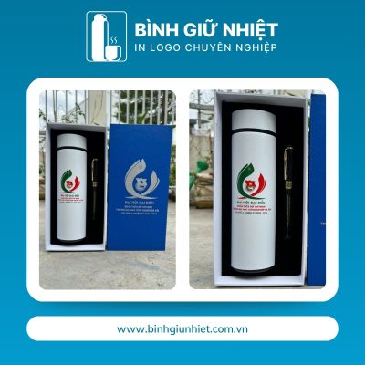Bộ Giftset quà tặng in logo gồm bình giữ nhiệt và bút ký BGS-21
