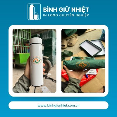 Bộ Giftset quà tặng in logo gồm bình giữ nhiệt và ô dù gấp 3 tự động 1 chiều BGS-30