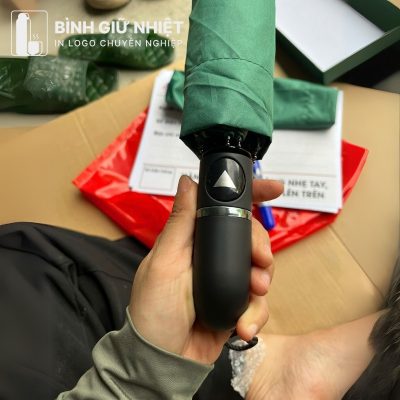 Bộ Giftset quà tặng in logo gồm bình giữ nhiệt và ô dù gấp 3 tự động 1 chiều BGS-30