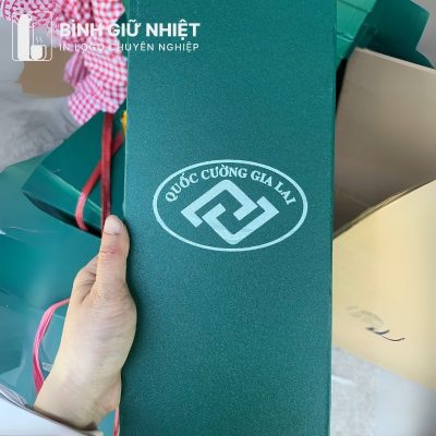 Bộ Giftset quà tặng in logo gồm bình giữ nhiệt và ô dù gấp 3 tự động 1 chiều BGS-30