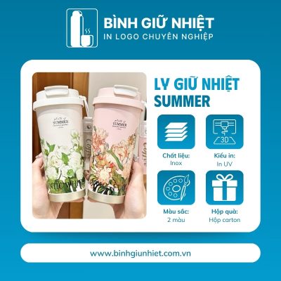 Ly giữ nhiệt quà tặng in logo thương hiệu Summer dung tích 500ml LGN-16