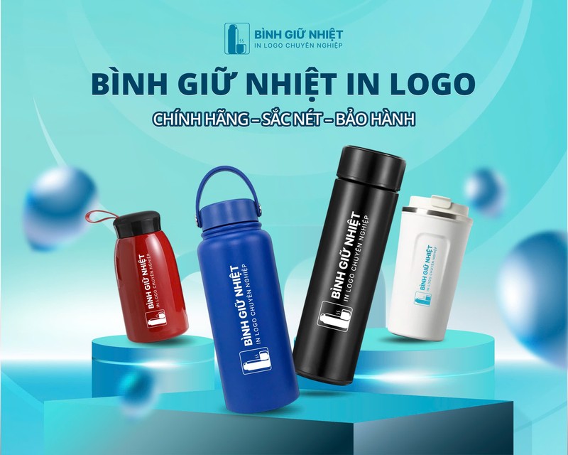 Bình giữ nhiệt inox in logo - Bình nước giữ nhiệt quà tặng